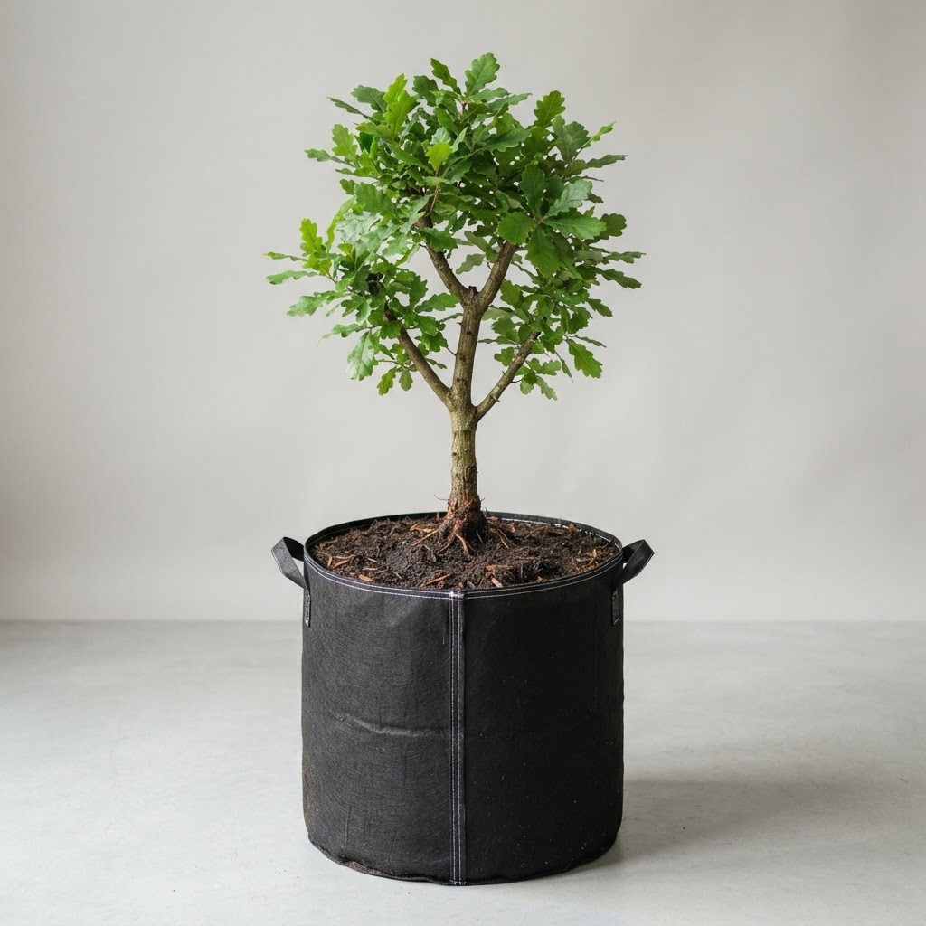 Large planting pocket with plant